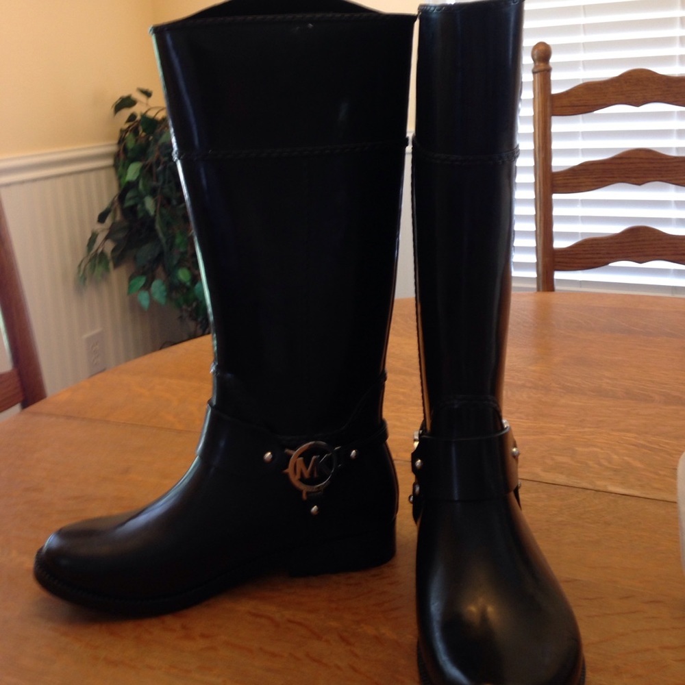 New Black Michael Kors Rain Boots.  Size 7