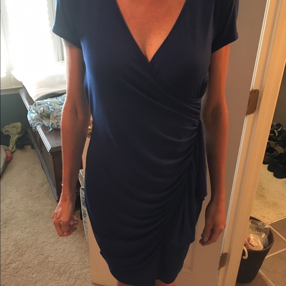 Blue cross over dress
