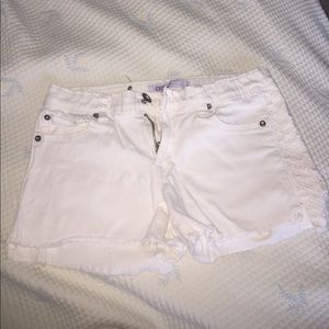 White jean shorts