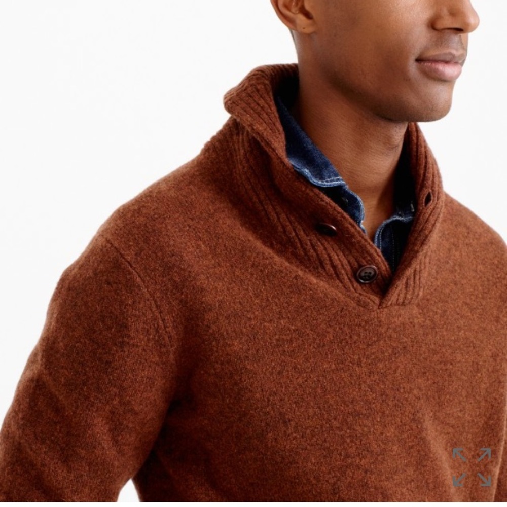 J. Crew Lambswool shawl collar sweater