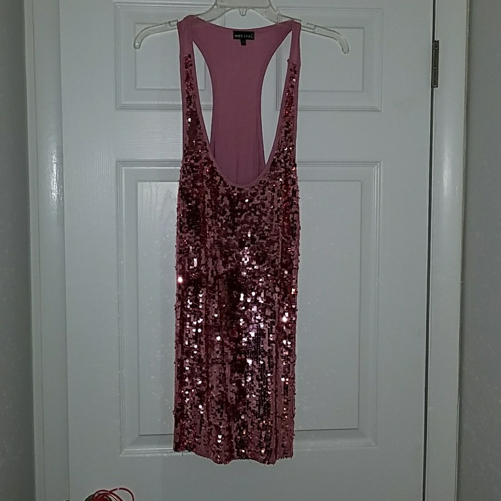 Pink Mauve Sequin tunic top