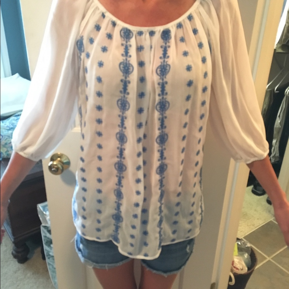 Sheer white blouse