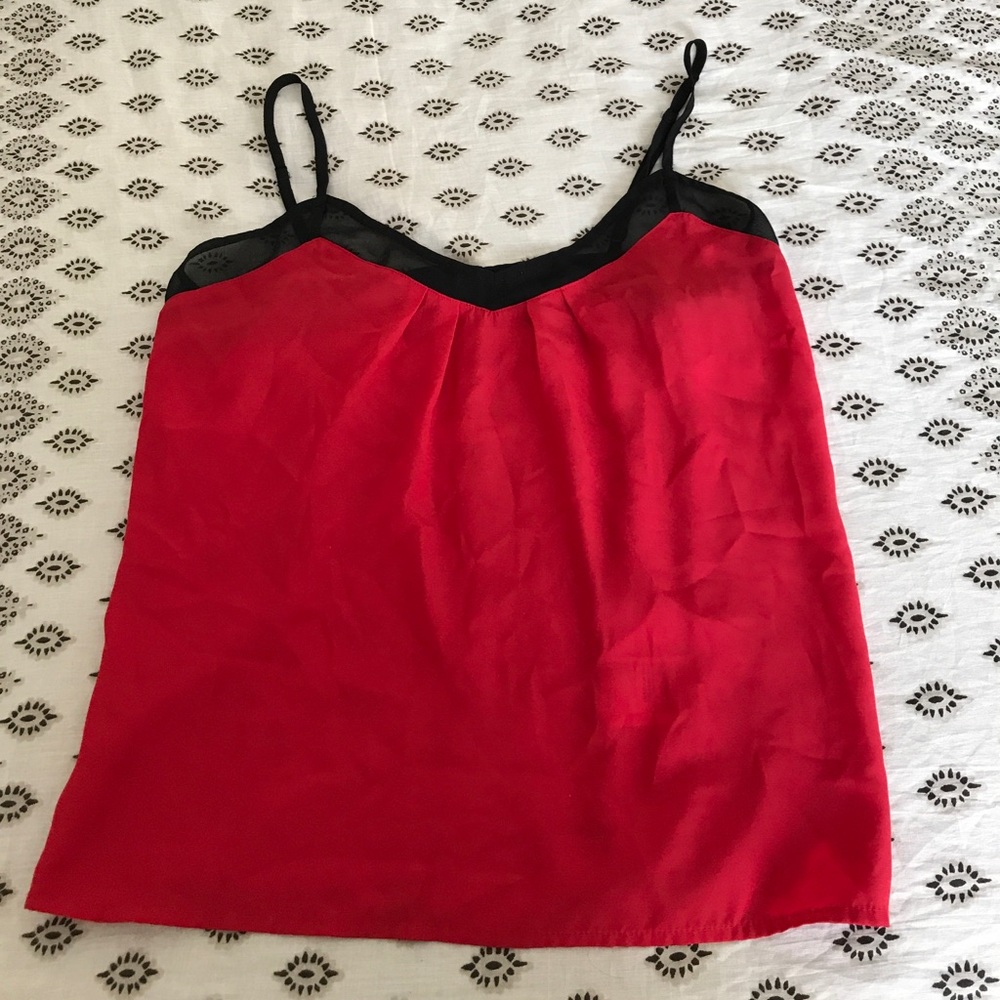 Red Silky Tank Top