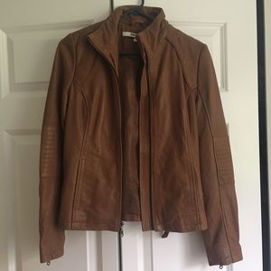 DKNY leather motto jacket w/ defect