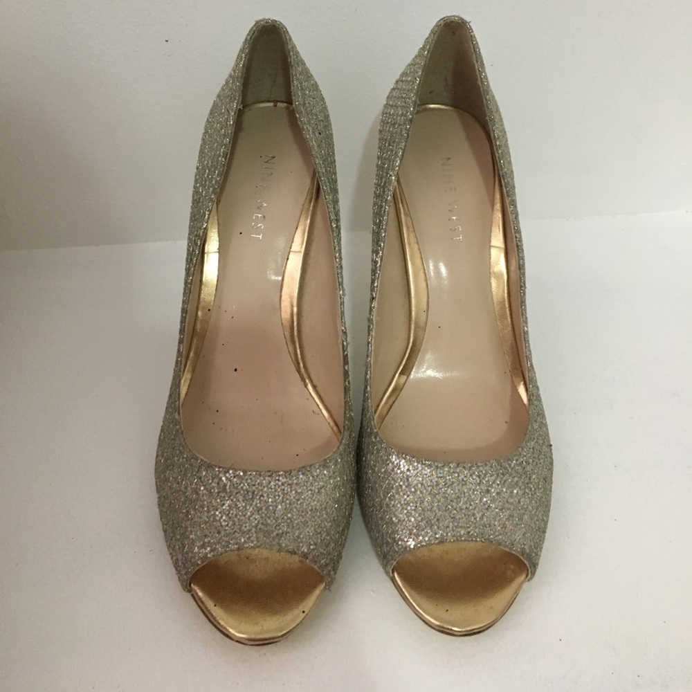 Nine West silver and gold heels