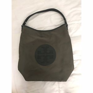 Tory Burch Stacked Logo Hobo Nylon Tote