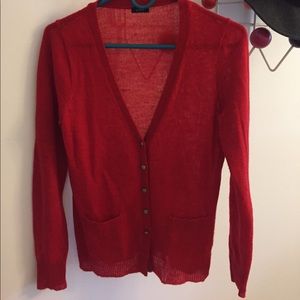 [J. Crew] Red Cardigan Sweater