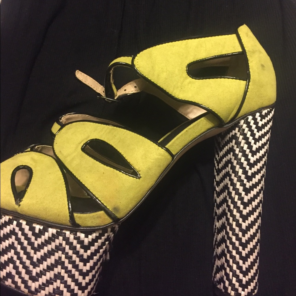 ASOS lime green platform heels - Picture 6 of 8