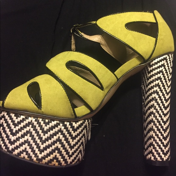 ASOS lime green platform heels - Picture 4 of 8