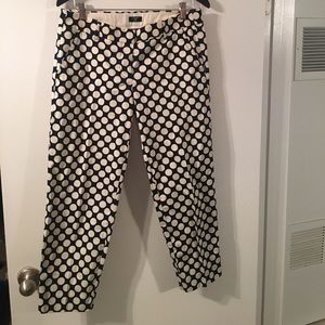Polka dot j crew city fit pant size 6