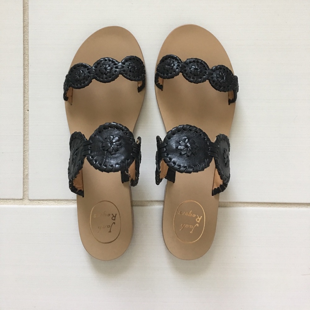 Jack rogers black sandals 8.5