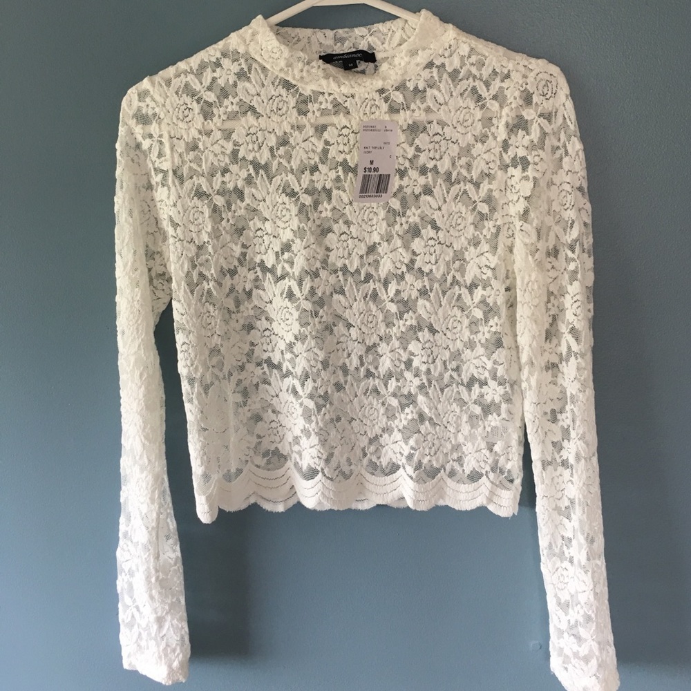 Lace long sleeved top.