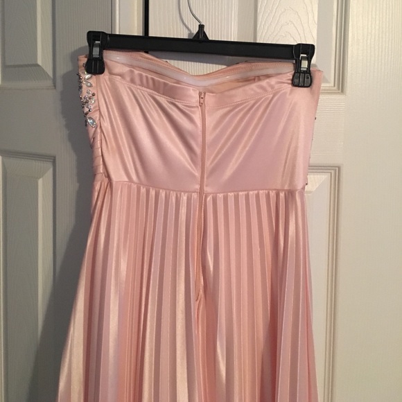 Pink rhinestone prom dress size (Junior 3). - Picture 3 of 4