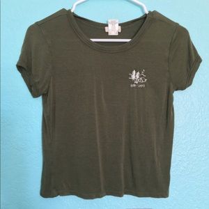 Olive Green Crop Top