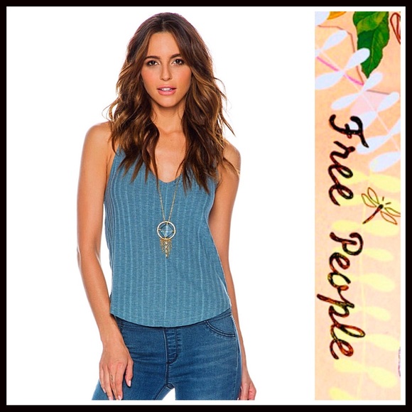 ❌SOLD❌FREE PEOPLE RIBBED HALTER STRAPPY BACK TANK - Picture 6 of 8