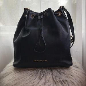 Michael Kors Navy Blue Drawstring Tote