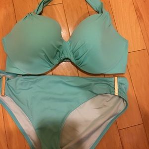 Victoria secret bikini large bottom 38d top. Aqua