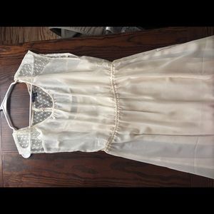 Cream Semi Sheer Dress