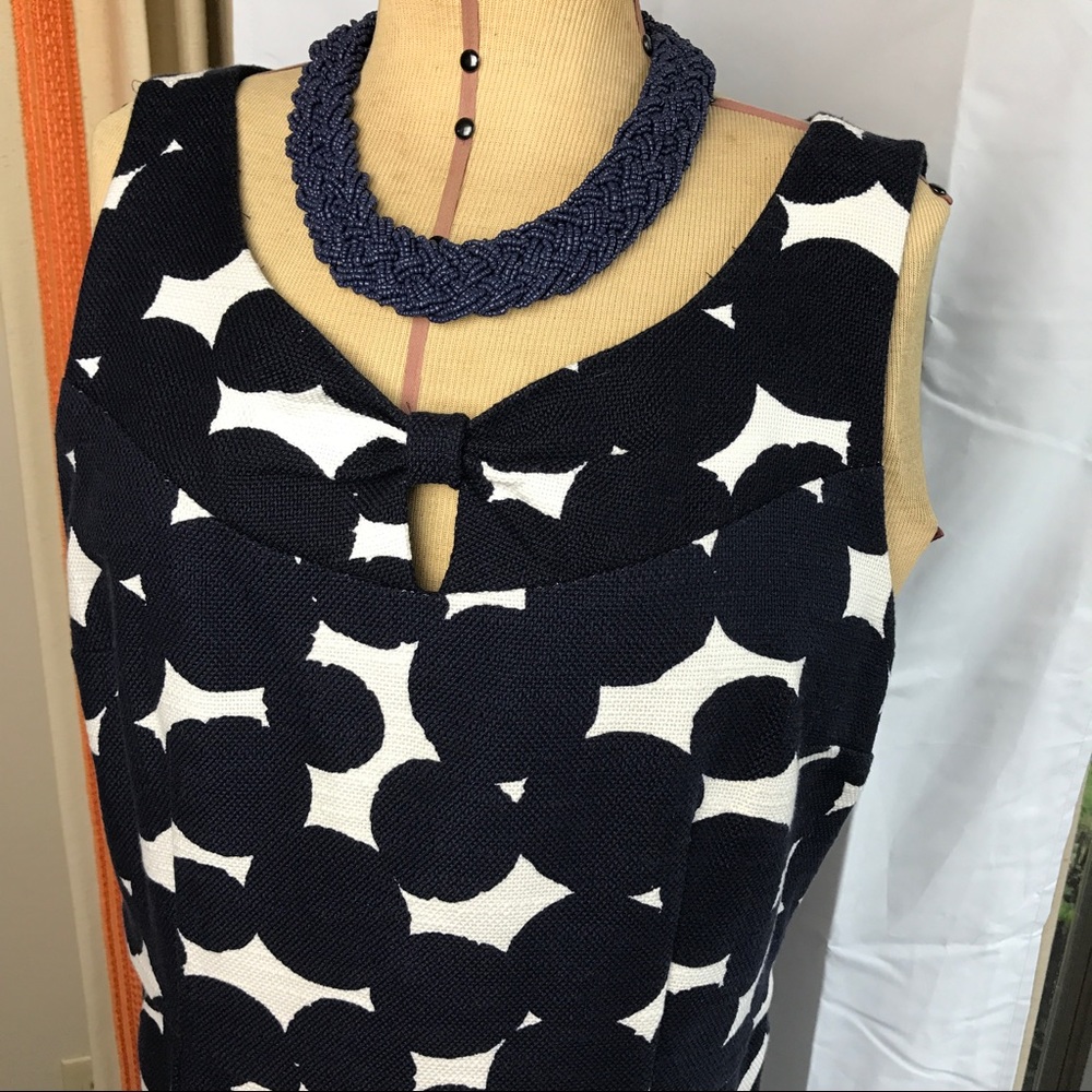 Ann Taylor Loft white and navy dress size 12