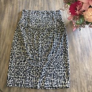 Printed pencil skirt