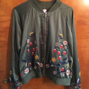 Xhilaration Embroidered Bomber Jacket