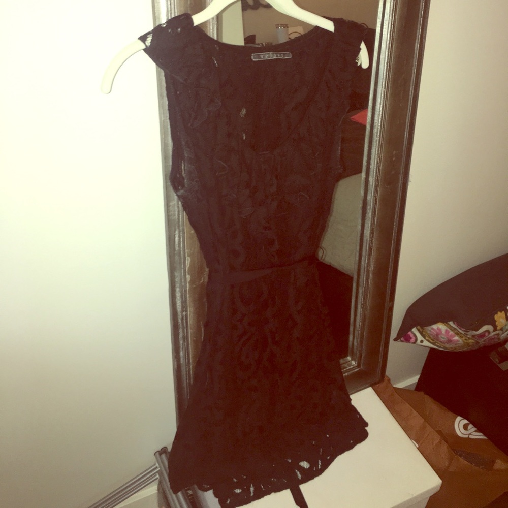 Black lace dress.