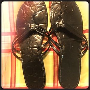 Coach Black Flip Flops