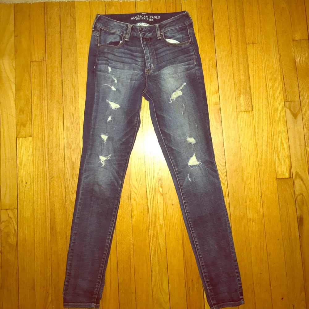 American Eagle high-rise distressed jeans