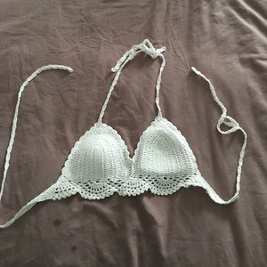 White crochet bikini top