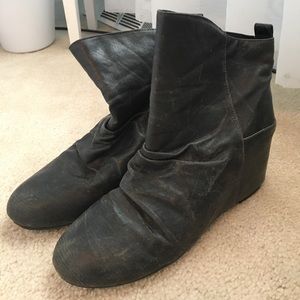 Aldo Black Wedge Booties