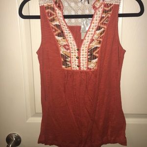 Anthropologie burnt orange cute tank