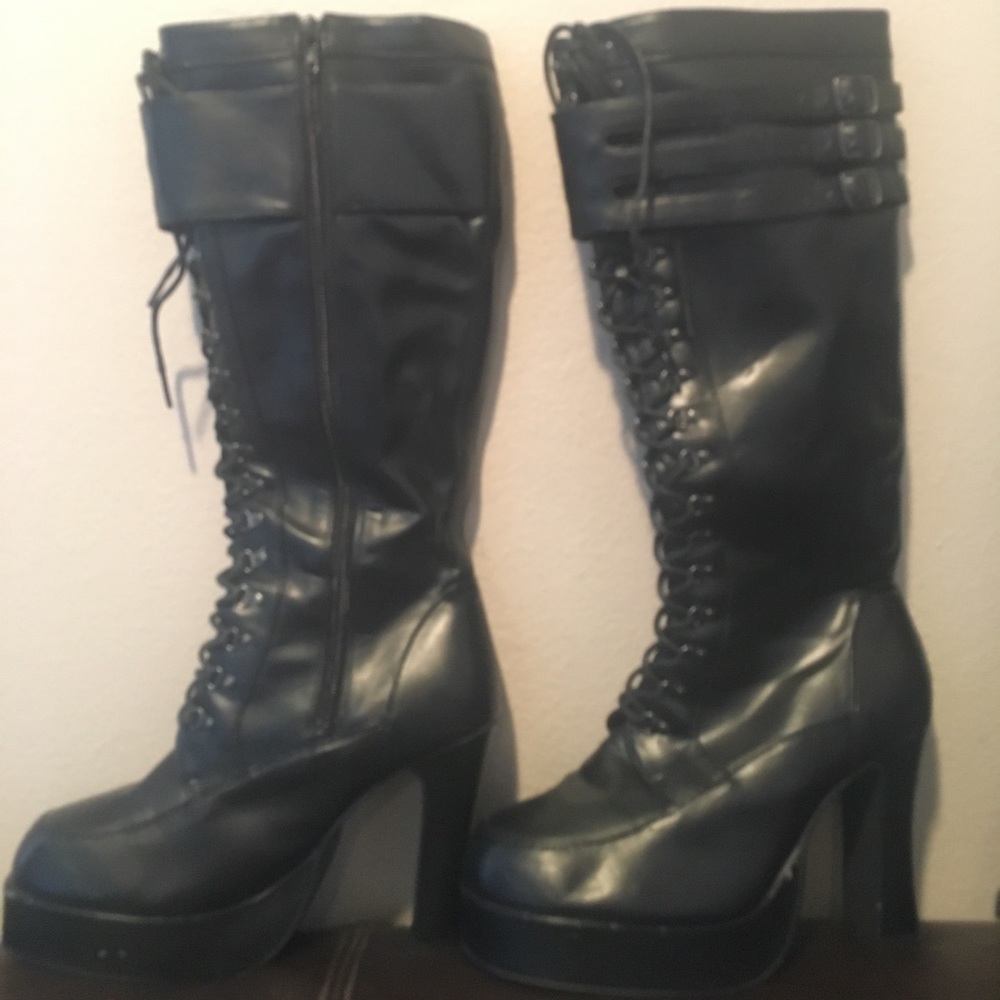 t.u.k. Synthetic leather knee high boots