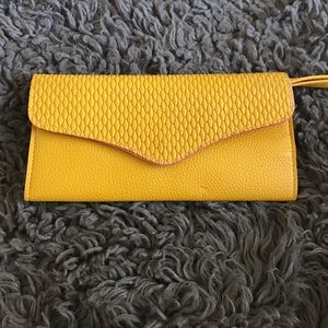 Mustard Yellow wrist wallet