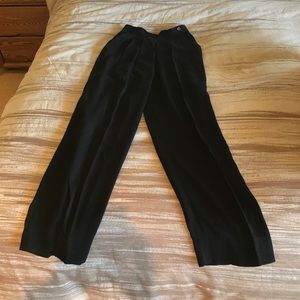 Black full cut silk pants