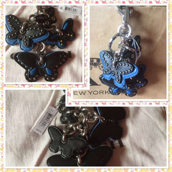 Coach leather butterflies Keychain - Picture 2 of 3