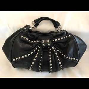 Betsy Johnson studded black leather pocketbook