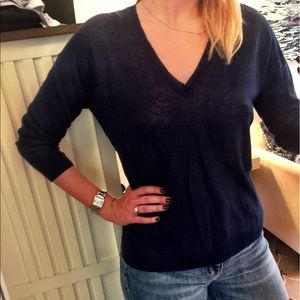J. Crew Linen Sweater in Navy Blue