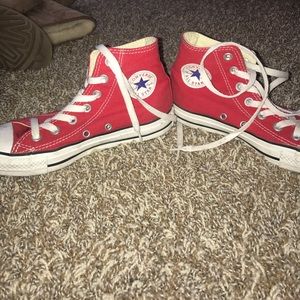 Red converse high tops