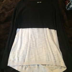 Half black half white long sleeve