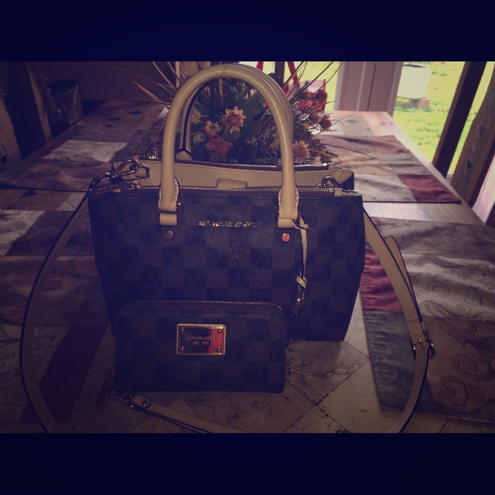 Michael Kors handbag and wristlet.