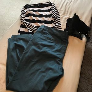 Bluish green ankle pants. Size 18