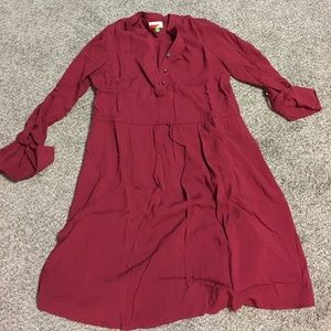 Brick Red Modcloth Shirt Dress