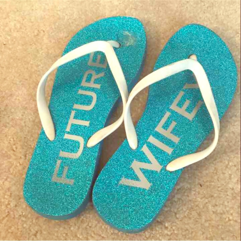 Bride Betsy Johnson Wifey Flip flops