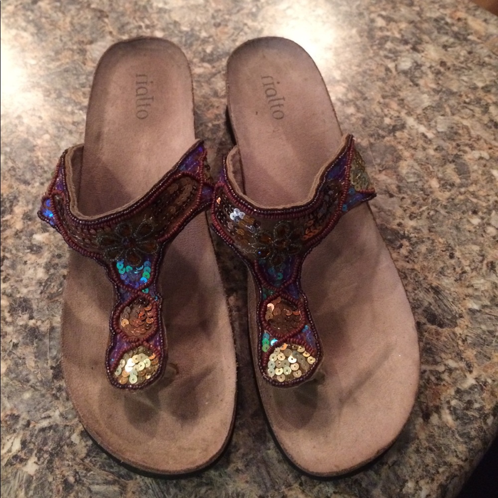 Beaded multi color sandals