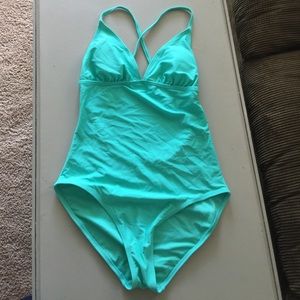 Turquoise one piece bathing suit