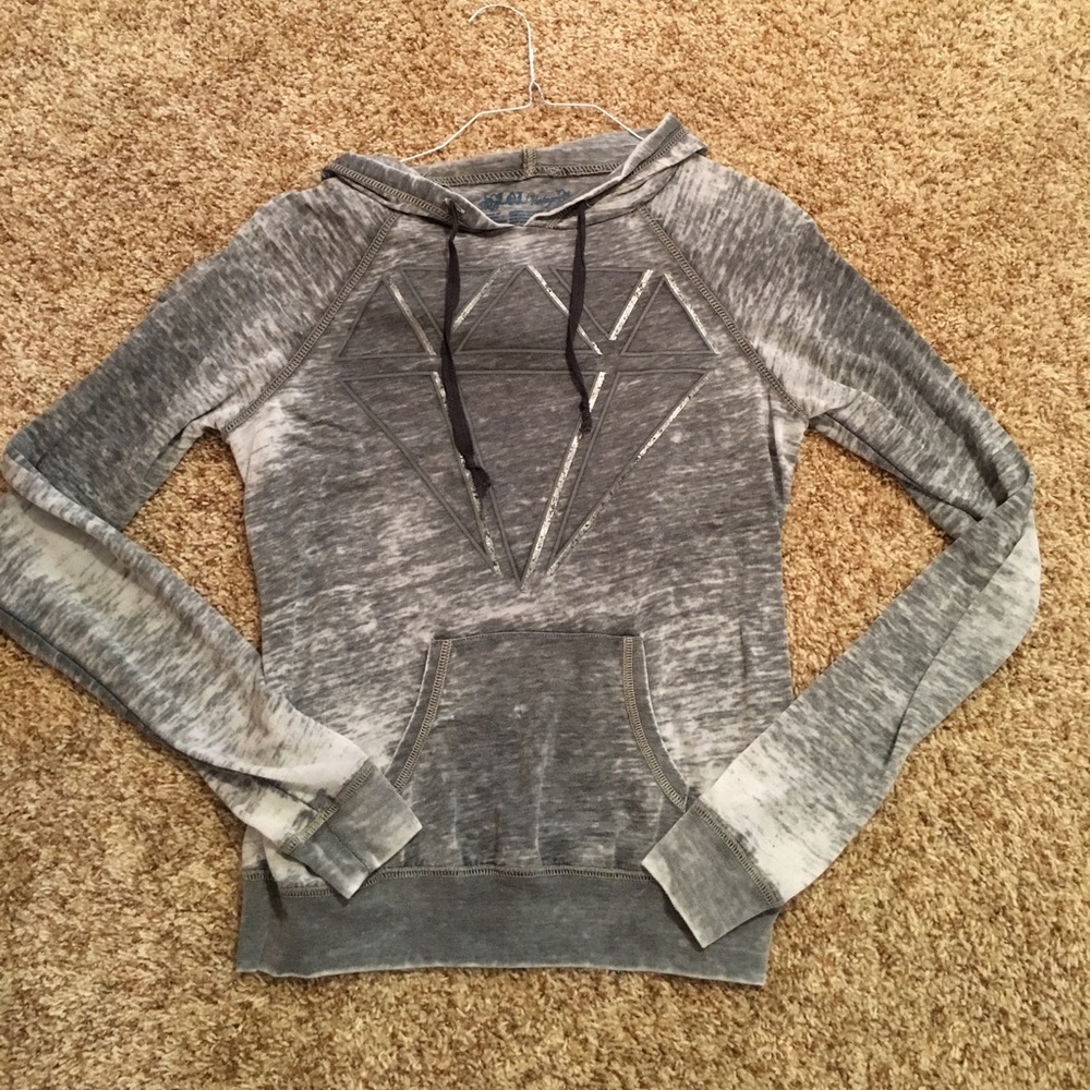 Washed Grey Thin T-Shirt Material Hoodie