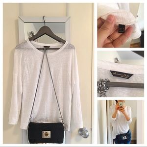 Massimo Dutti white long sleeve cotton shirt