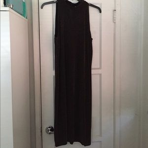 H&M Black with gold specs midi dress