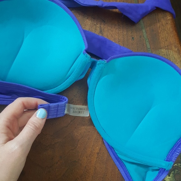 Blue padded Victoria Secret top. 34B - Picture 2 of 4