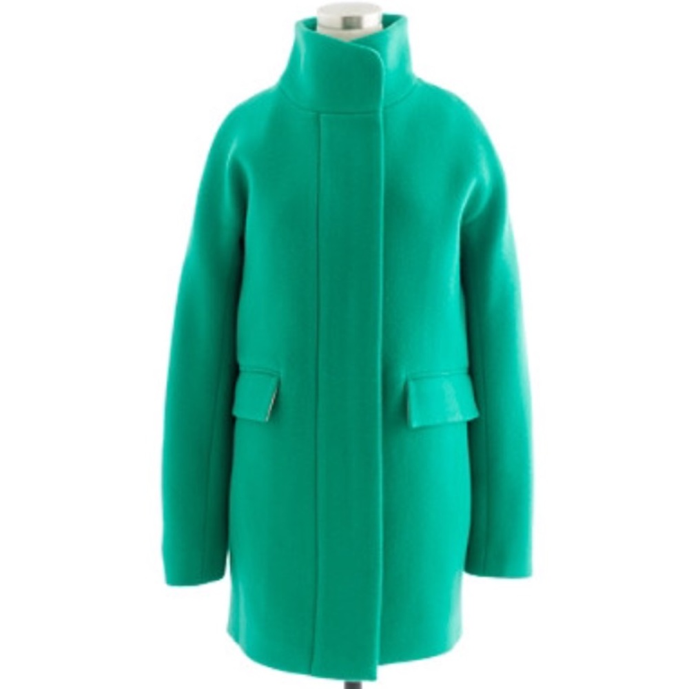 Green J.Crew Stadium Cloth Cocoon Coat
